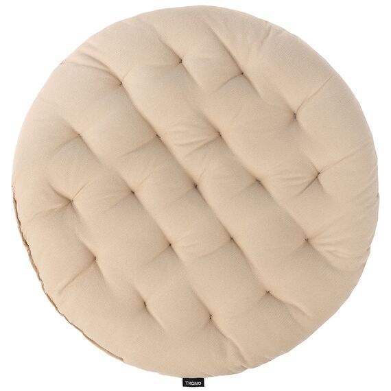 Подушка на стул круглая из хлопка бежевого цвета из коллекции Essential, 40 см