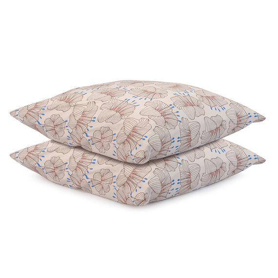 Набор из двух наволочек из сатина с принтом 'Цветы' из коллекции Prairie, 70х70 см