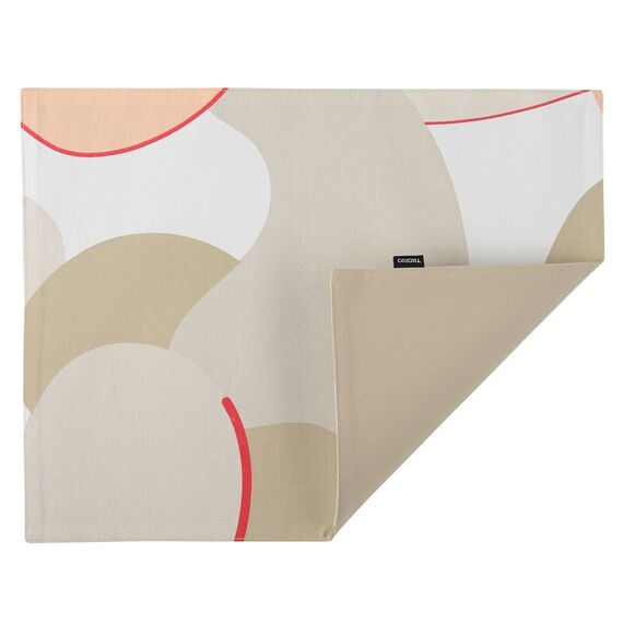 Салфетка двухсторонняя под приборы из хлопка бежевого цвета с авторским принтом из коллекции Freak Fruit, 35х45 см