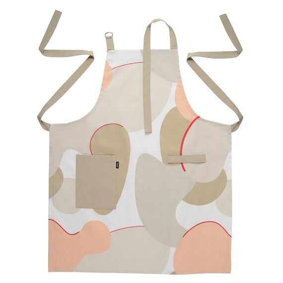 Фартук из хлопка бежевого цвета с авторским принтом из коллекции Freak Fruit, 85х70 см