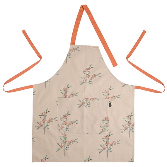 Фартук из хлопка с графичным принтом Обед рябинника из коллекции Russian North, 81х69 см