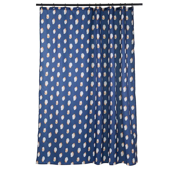 Штора для ванной темно-синего цвета с принтом Sun Spots  из коллекции Wild, 180х200 см