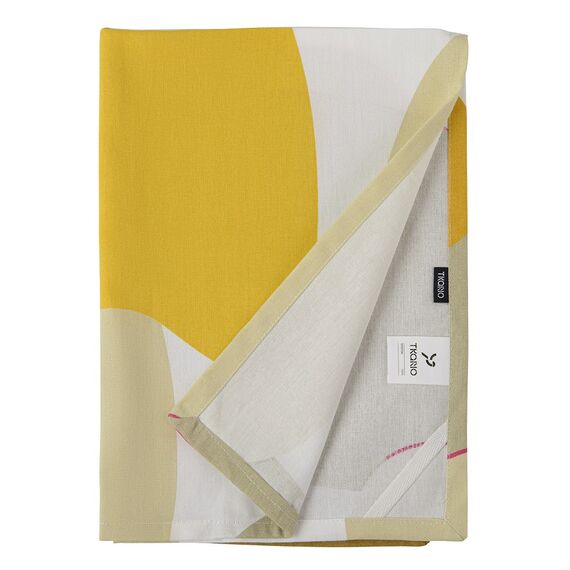 Полотенце кухонное горчичного цвета с авторским принтом из коллекции Freak Fruit, 50х70 см