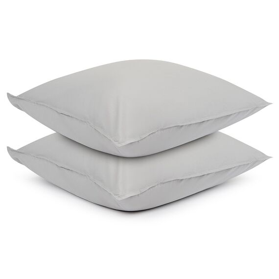 Набор из двух наволочек серого цвета из органического стираного хлопка из коллекции Essential, 70х70 см