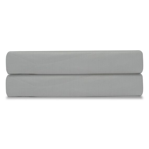 Простыня на резинке из сатина светло-серого цвета из коллекции Essential, 200х200х30 см