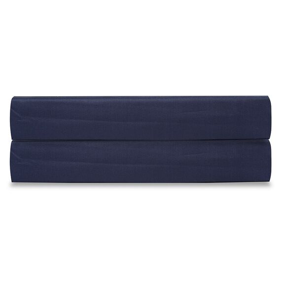 Простыня на резинке из сатина темно-синего цвета из коллекции Essential, 200х200х30 см