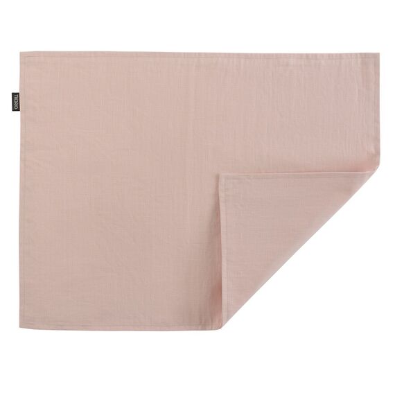 Салфетка под приборы из умягченного льна с декоративной обработкой пыльная роза Essential, 35х45 см