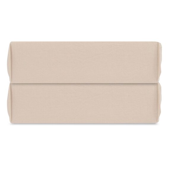 Простыня на резинке бежевого цвета из органического стираного хлопка из коллекции Essential, 180х200 см