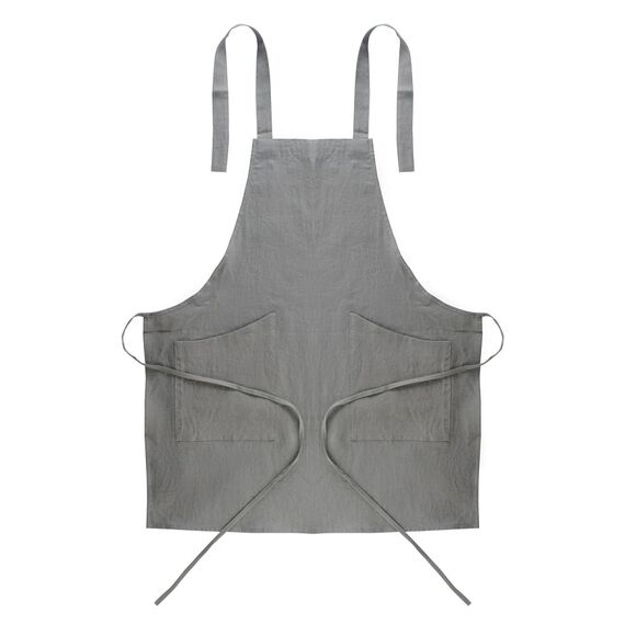 Фартук из умягченного льна серого цвета Essential, 70х82 см