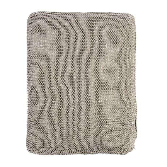 Плед жемчужной вязки серого цвета Essential, 180х220 см