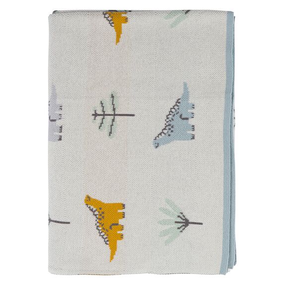 Плед из хлопка с принтом Dinosauria world из коллекции Tiny world 80х110 см