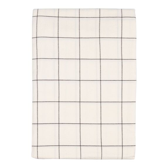 Скатерть из хлопка круглая белого цвета в клетку из коллекции Essential, 160 см