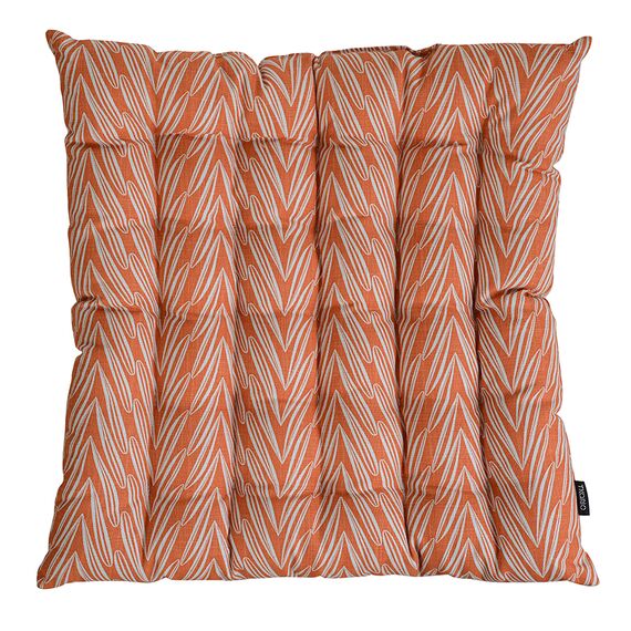 Подушка на стул стеганая из хлопка с графичным принтом Колосья из коллекции Russian North, 40х40 см