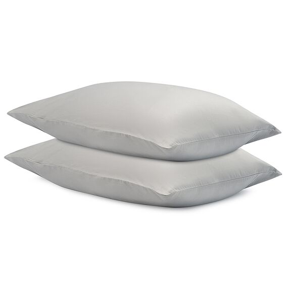 Набор из двух наволочек  из умягченного сатина серого цвета из коллекции Essential, 50х70 см