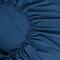 Простыня на резинке темно-синего цвета из органического стираного хлопка из коллекции Essential, 160х200 см, изображение 2