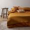 Комплект постельного белья изо льна и хлопка цвета карри из коллекции Essential, 200х220 см, Tkano, изображение 3