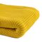 Плед из хлопка жемчужной вязки горчичного цвета из коллекции Essential, 130х180 см, изображение 4