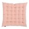 Подушка стеганая на стул из умягченного льна розово-пудрового цвета из коллекции Essential, 40х40 см
